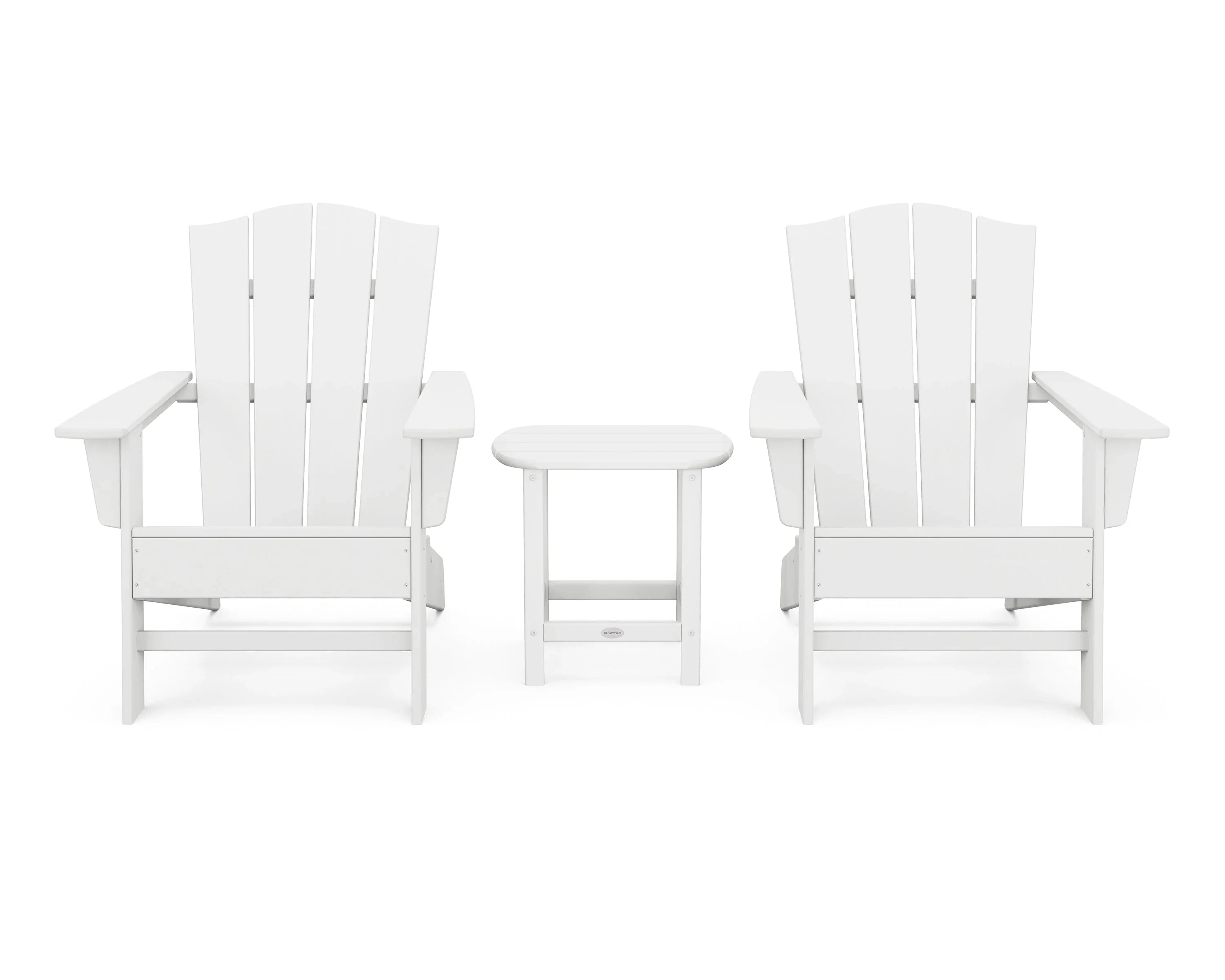 Wave 3-Piece Adirondack Chair Set with The Crest Chairs 6