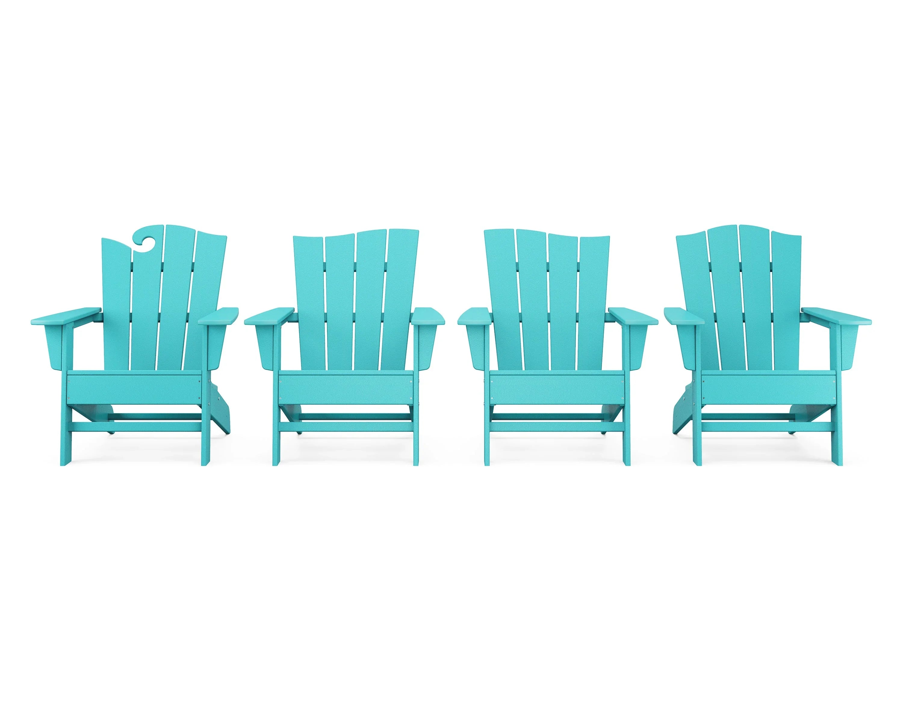 Wave 4-Piece Adirondack Chair Set 7