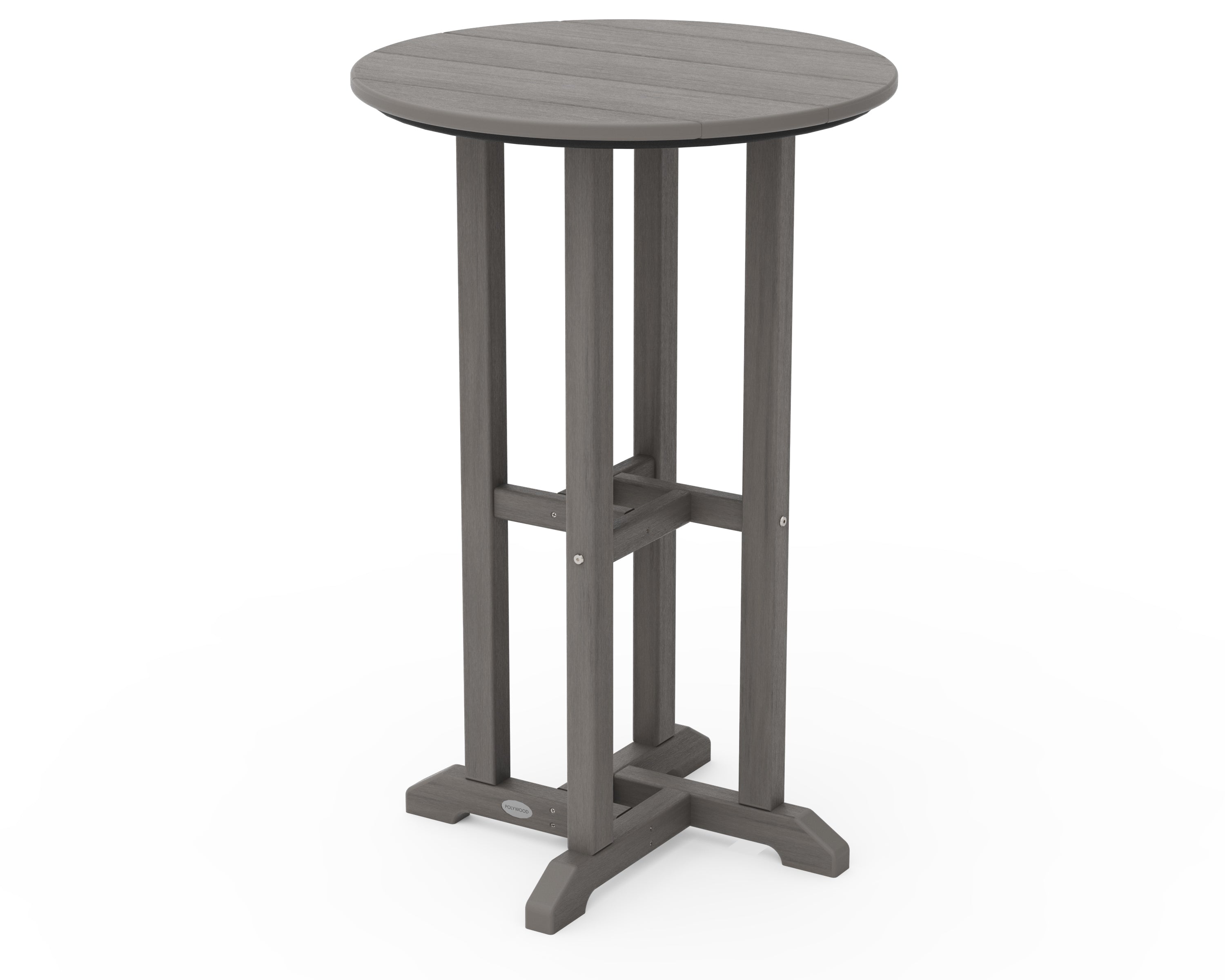 POLYWOOD Farmhouse 24" Round Counter Bistro Table - Driftwood