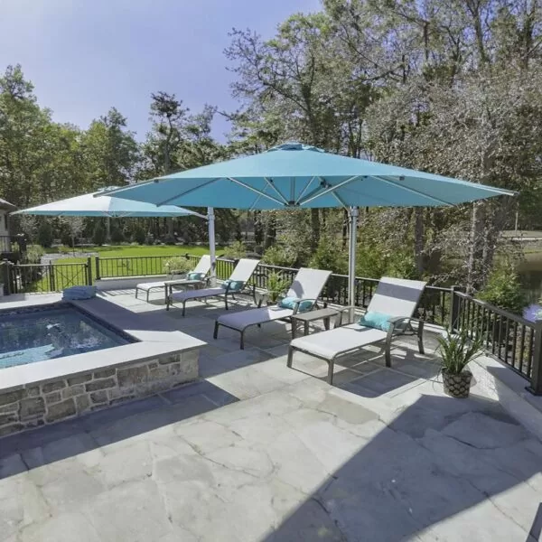 patio umbrella island breeze cantilever outdoor patio furniture accessories shade cool summer sun