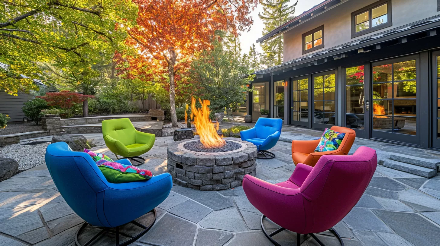 multi color chairs outdoors