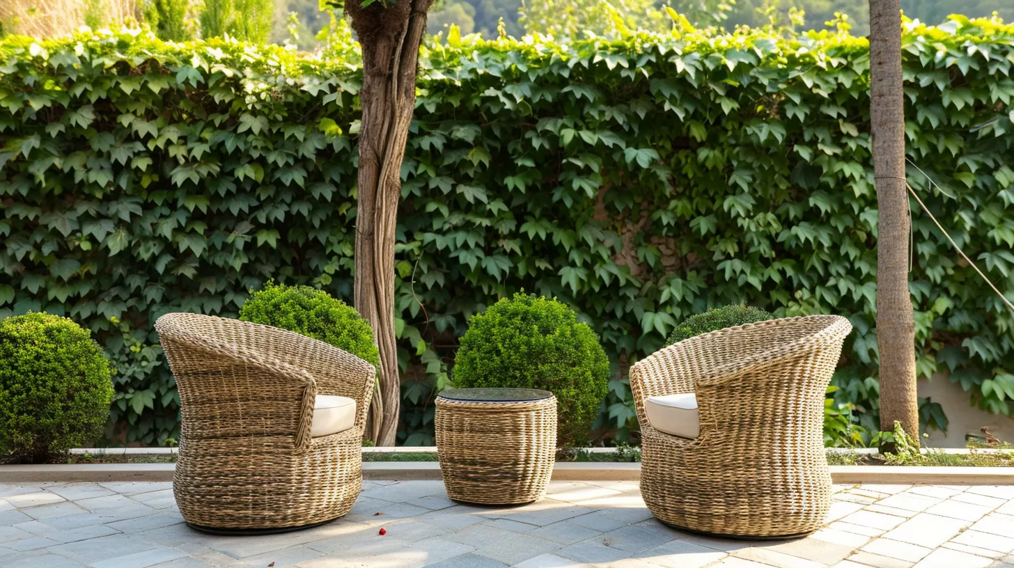 swivel chairs in a garden