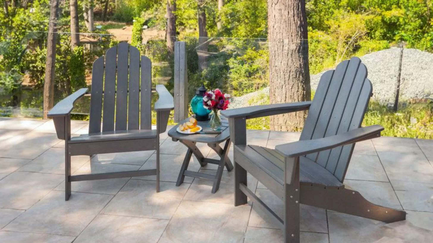 an image of the Long Island Nautical Adirondack 3-Piece Conversation Set by POLYWOOD, available at patioproductions.com