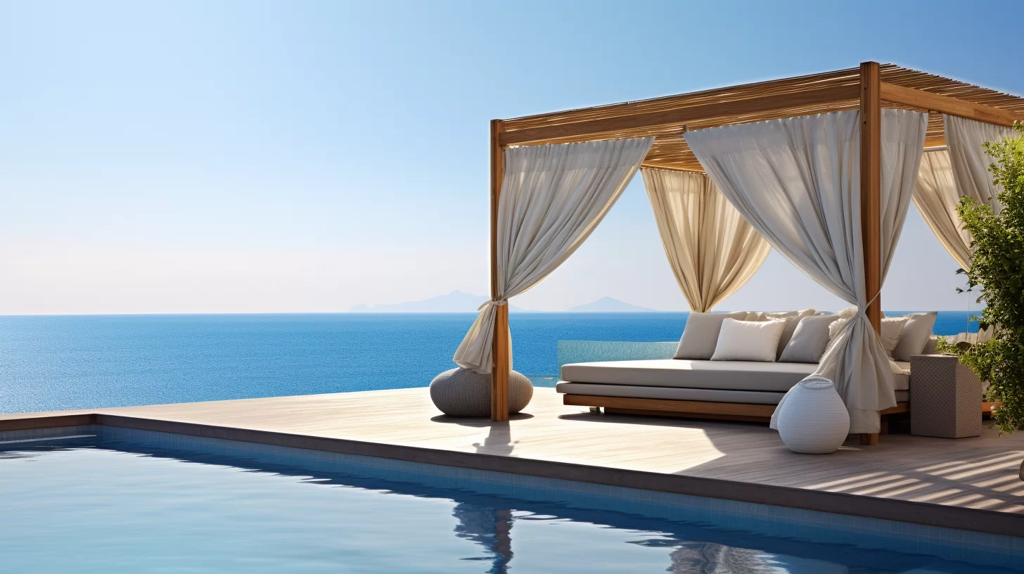 daybed overlooking the ocean