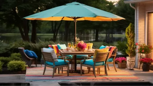 evening dining on a patio table