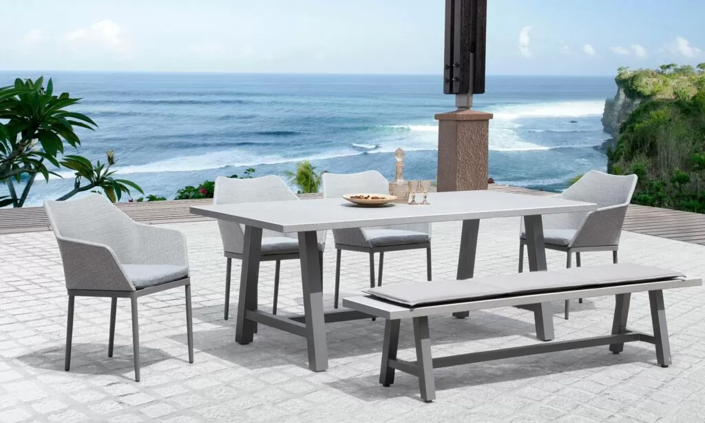commons 6 piece bench dining set hl com sl 6bds con sil ad 1
