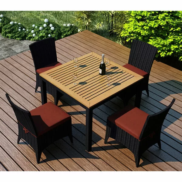 arbor dining set 5 piece harmonia living patio furniture outdoor modern design teak wicker aluminum affordable