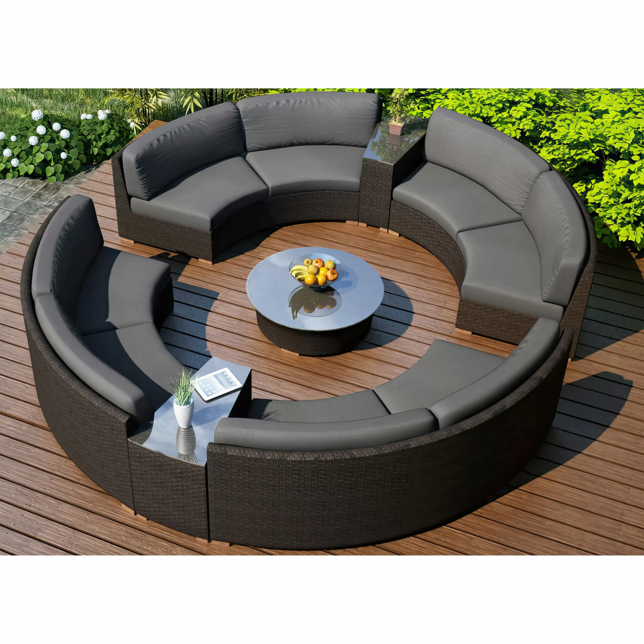 arden eclipse sectional set outdoor patio furniture wicker modern design