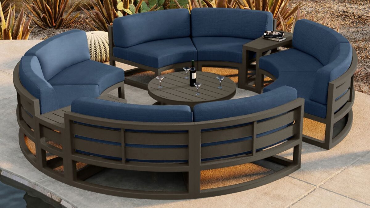 Outdoor curved online sofa