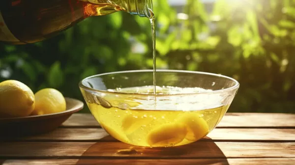 Lemon Juice Vinegar in a bowel