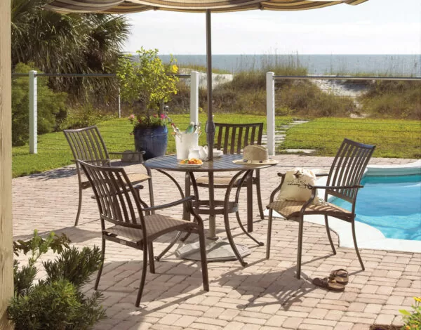 island 5 piece breeze dining set hospitality rattan aluminum patio outdoor furniture swivel chair country rustic classic traditional durable high quality style stylish affordable low price cost best top most value