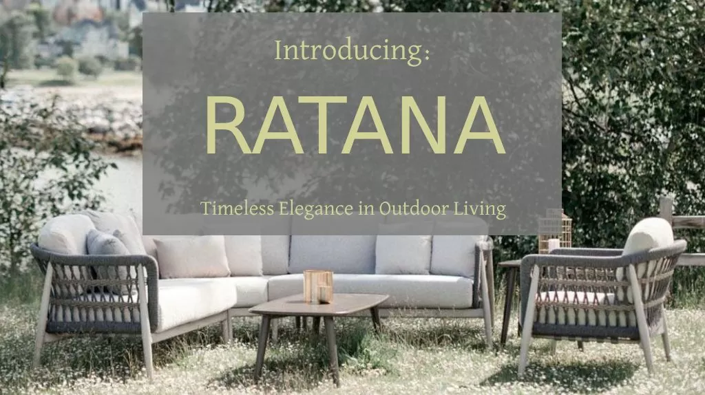 Splash image for a blog post about our featured patio furniture brand Ratana - showcasing a beautiful piece of rope furniture by the luxury manufacturer