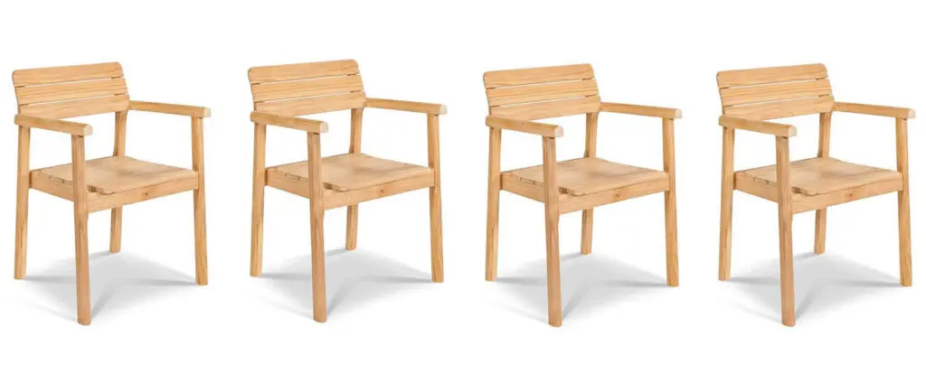 teak chairs 4 in a row 1