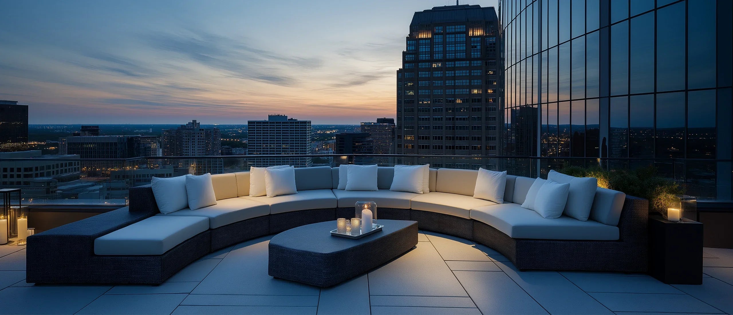 Luxe Hotel Patio Furniture for Rooftop Bars