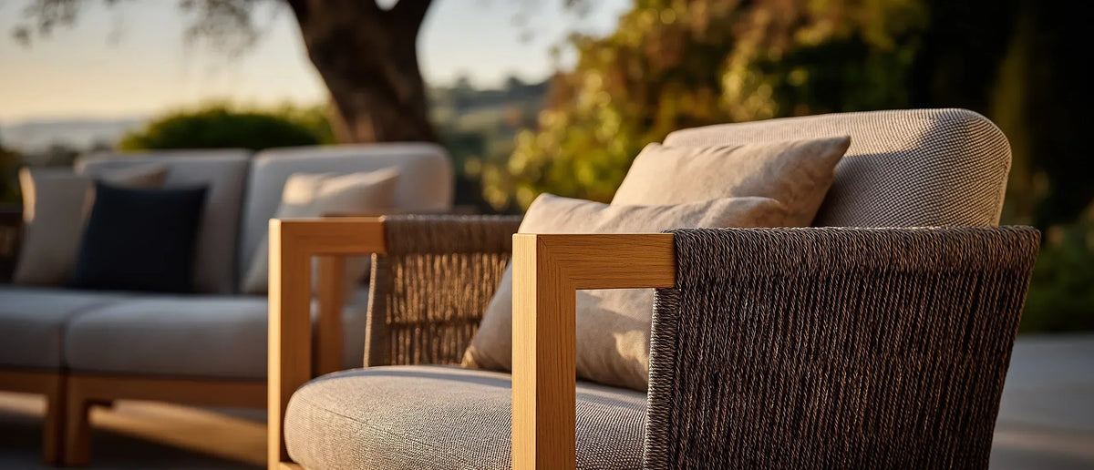 Modern Patio Sofa Material Comparison: Polylumber, Teak, & Resin Wicke