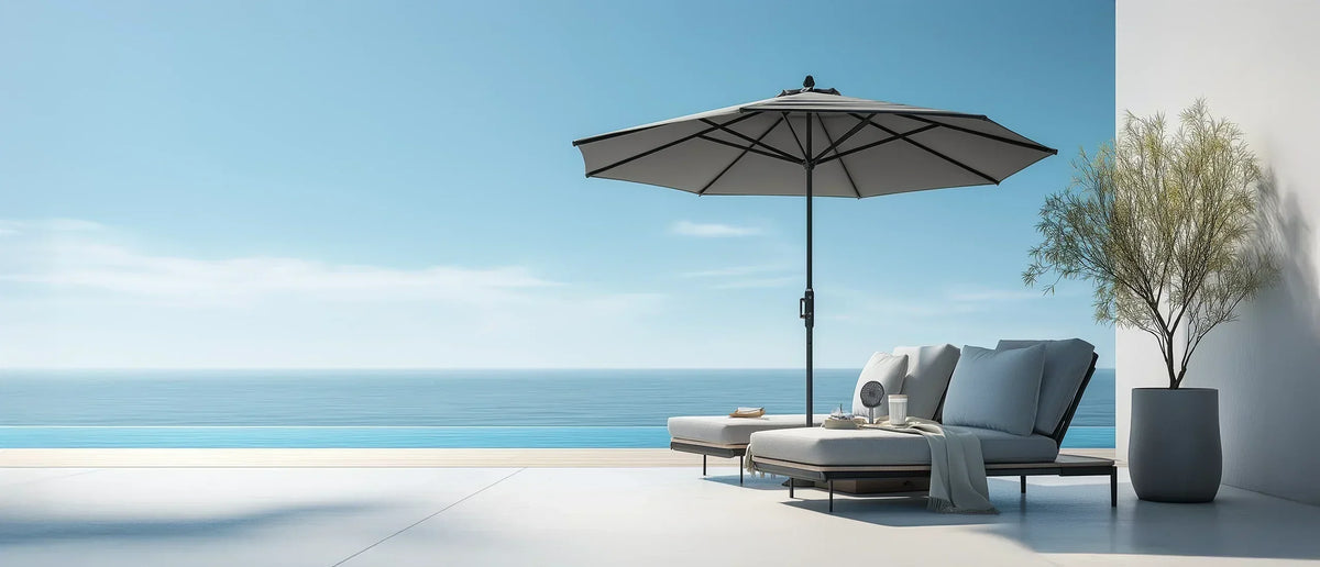 best patio umbrello Double Top Umbrella - Push Button Tilt A built 12 Best Patio Umbrellas Make