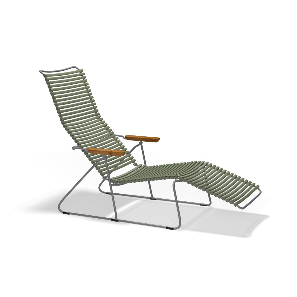 Click Sunlounger - Olive Green