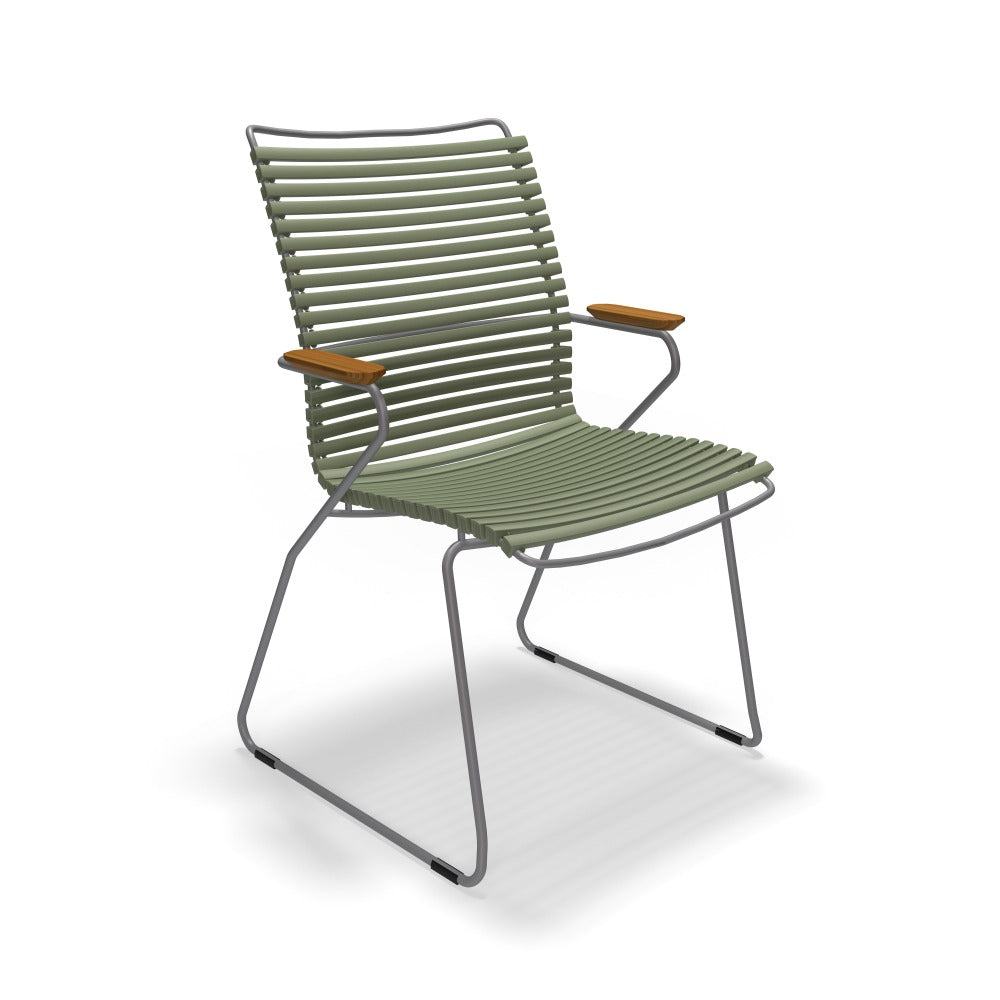 Click High Back Arm Chair - Olive Green