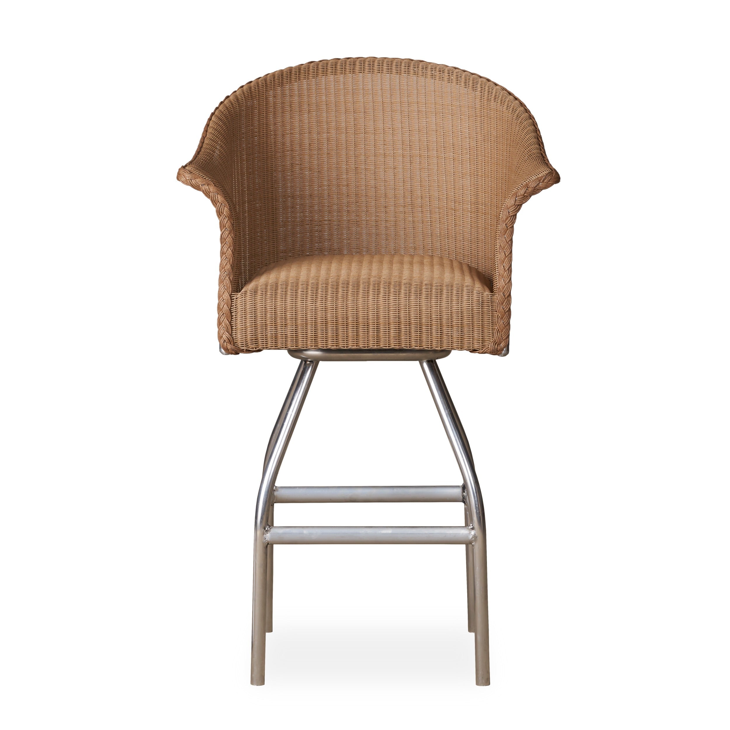 Lloyd Flanders All Seasons Swivel Bar Stool with Padded Seat