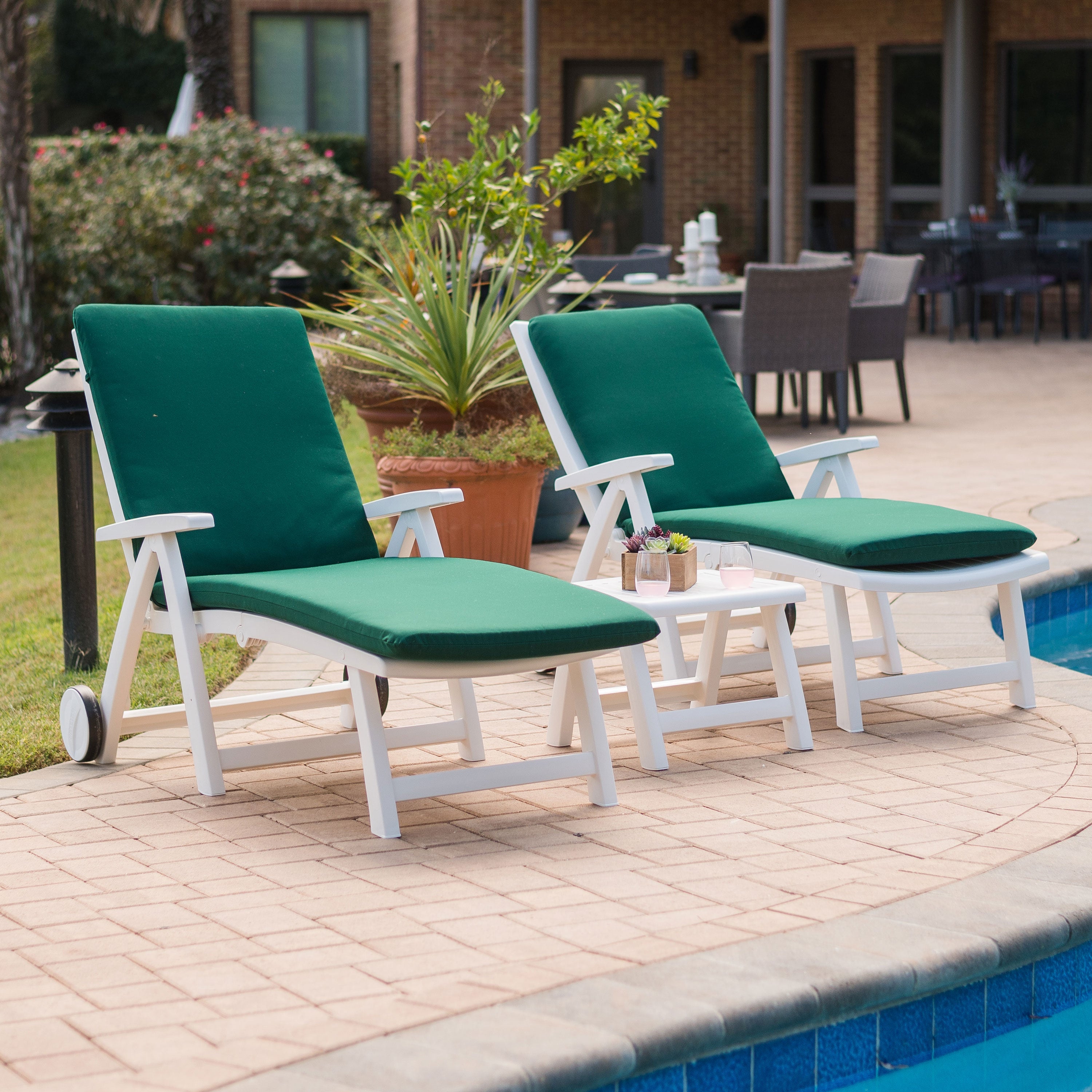 Roma Multi Position Lounger Set With Table &amp; Cushions