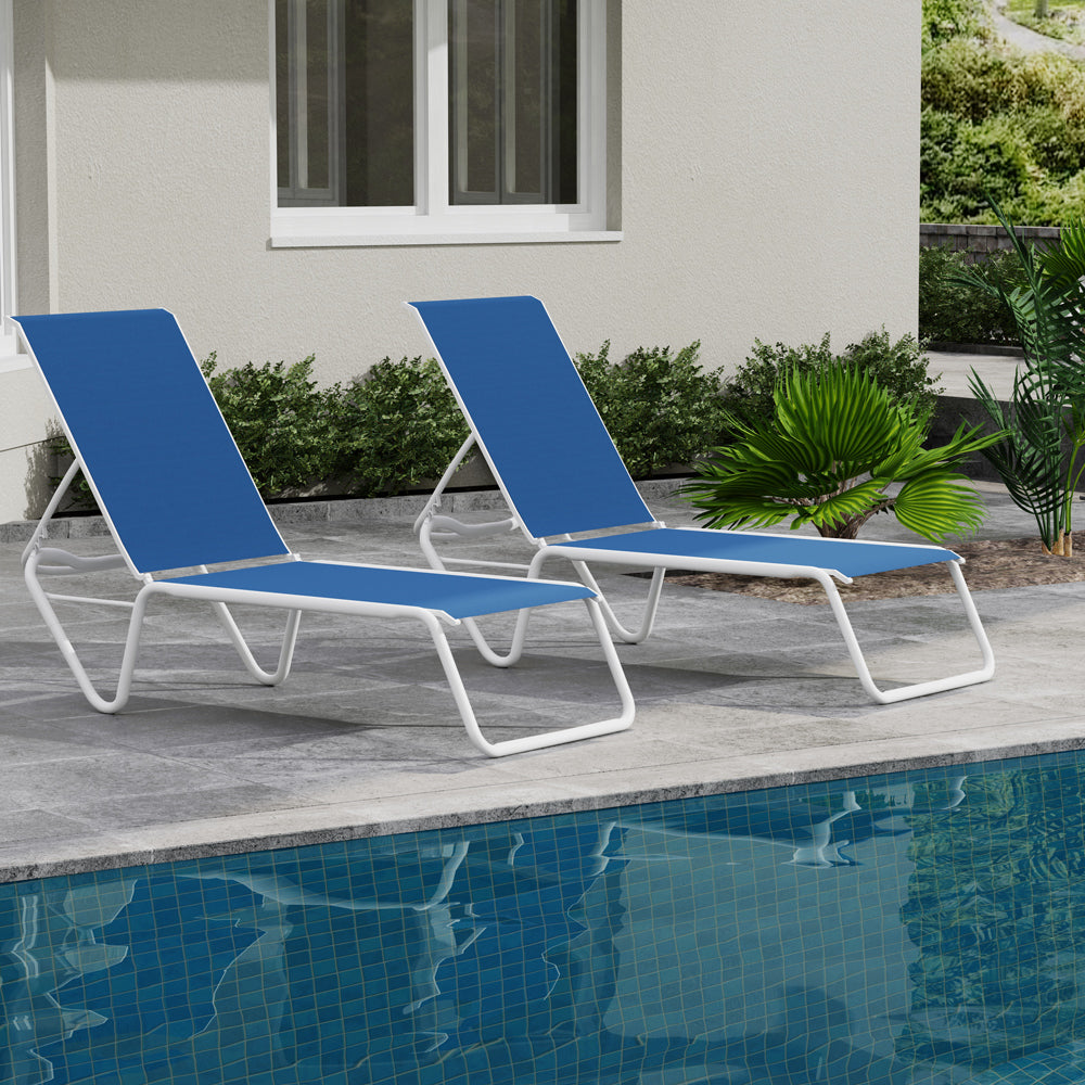Telescope Casual Gardenella Sling Four-Position Lay-Flat Stacking Armless Chaise Lounge (Set of 4)