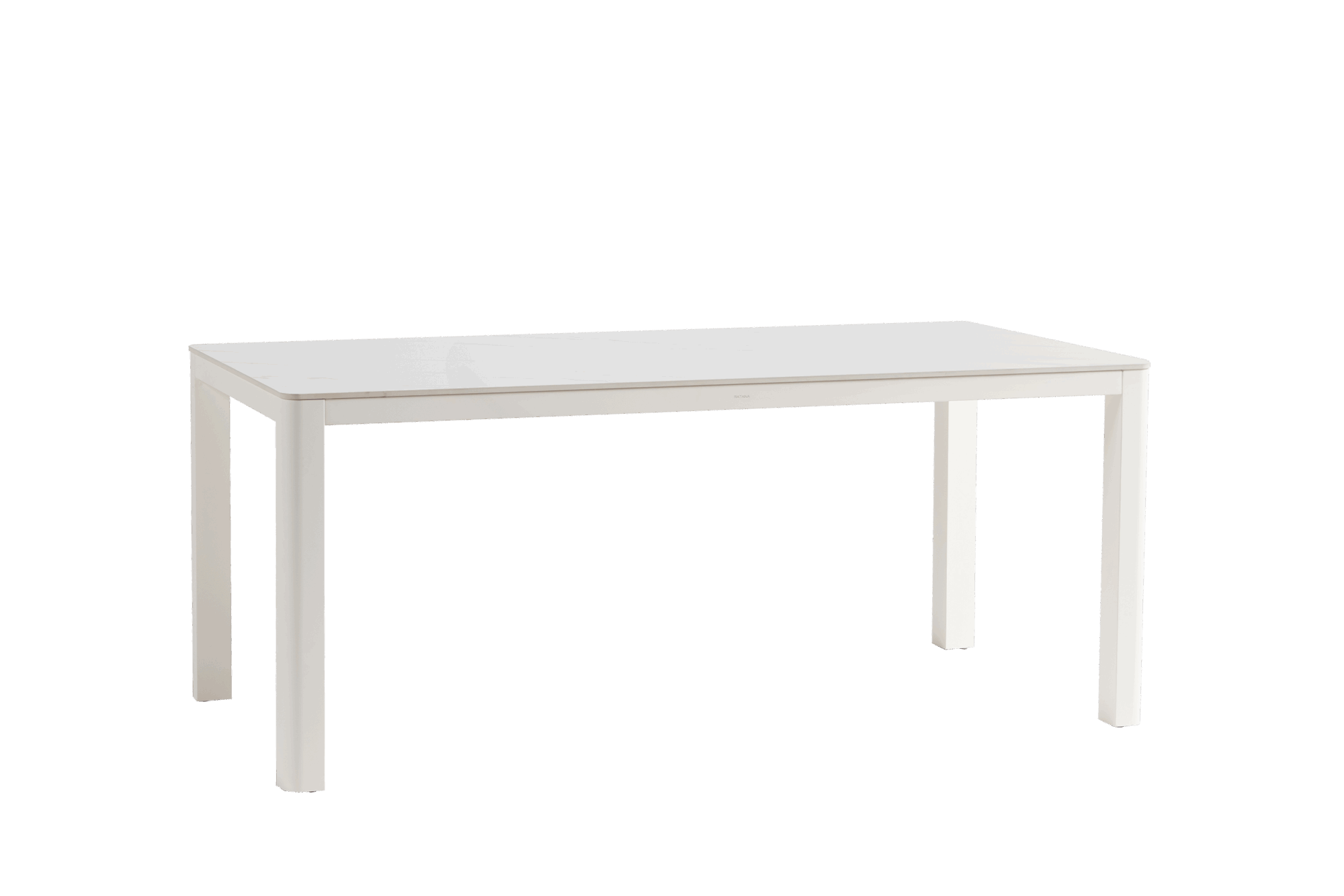 Gemelli Hampshire 71" x 36" Rectangular Dining Table with Umbrella Hole - Glacier White/White