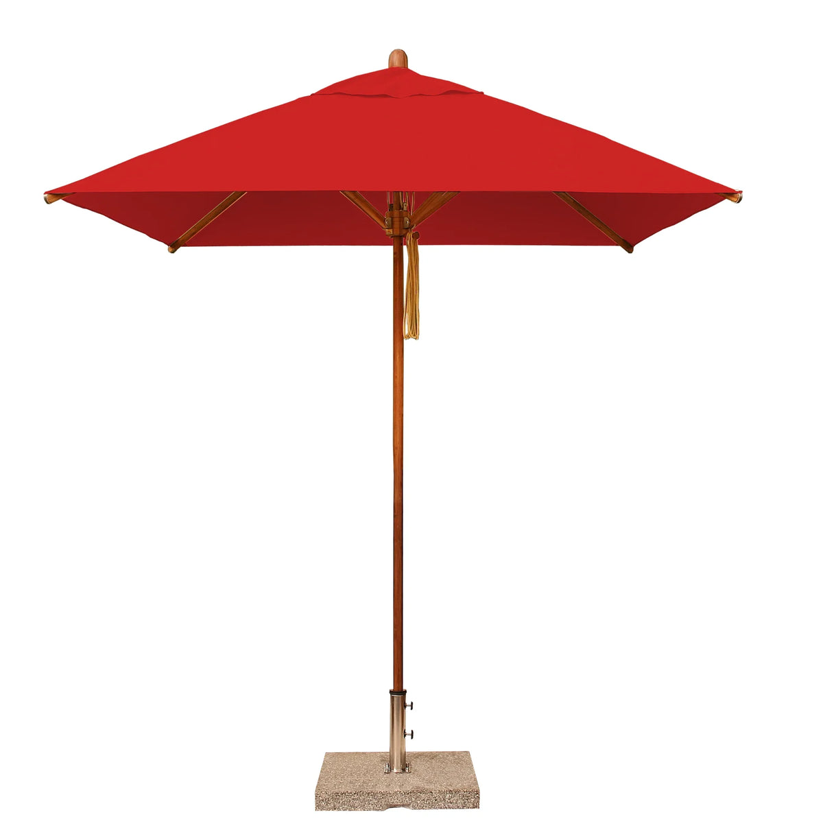 Bambrella Levante 7' Square Bamboo Market Umbrella