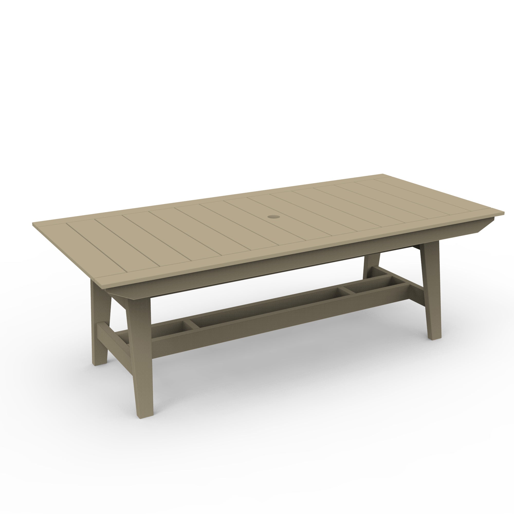 Seaside Casual MAD 40" x 85" Rectangular Dining Table with Umbrella Hole
