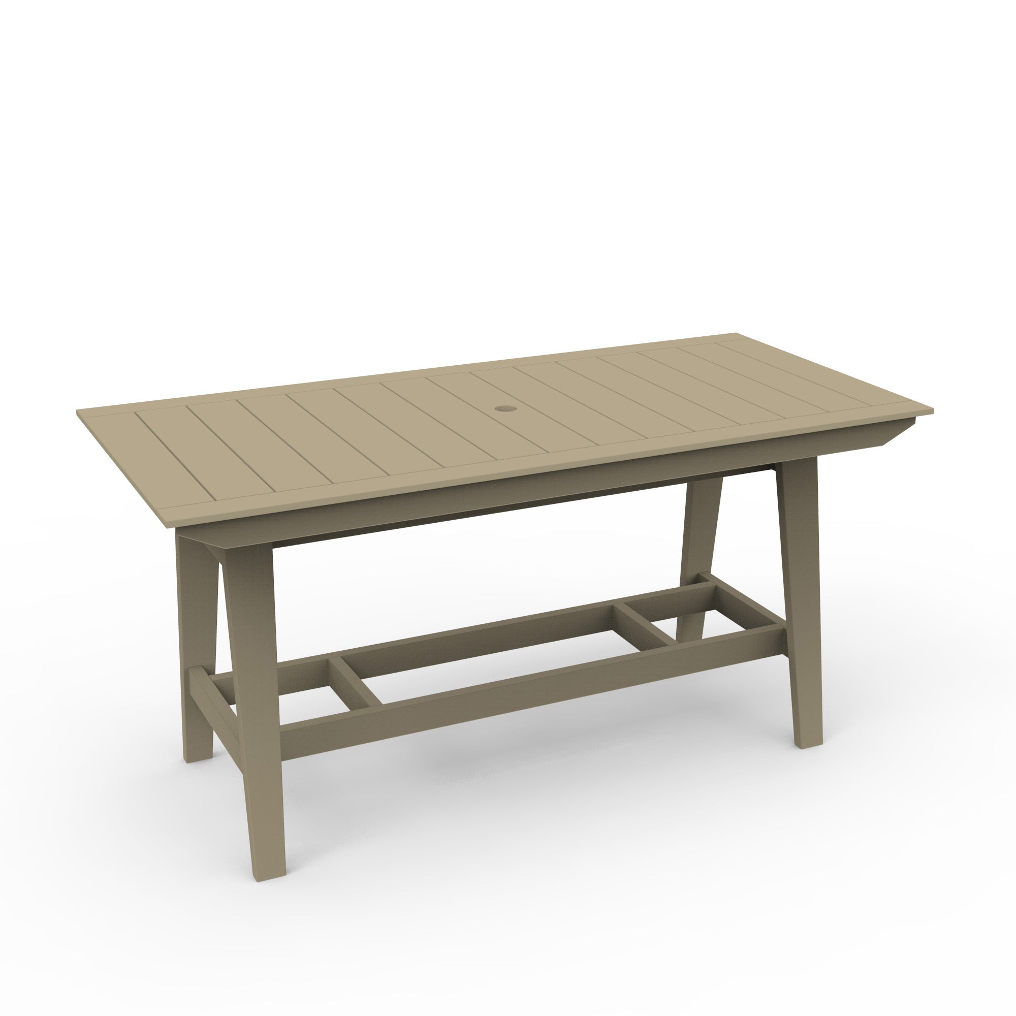 Seaside Casual MAD 40" x 85" Rectangular Bar Table with Umbrella Hole