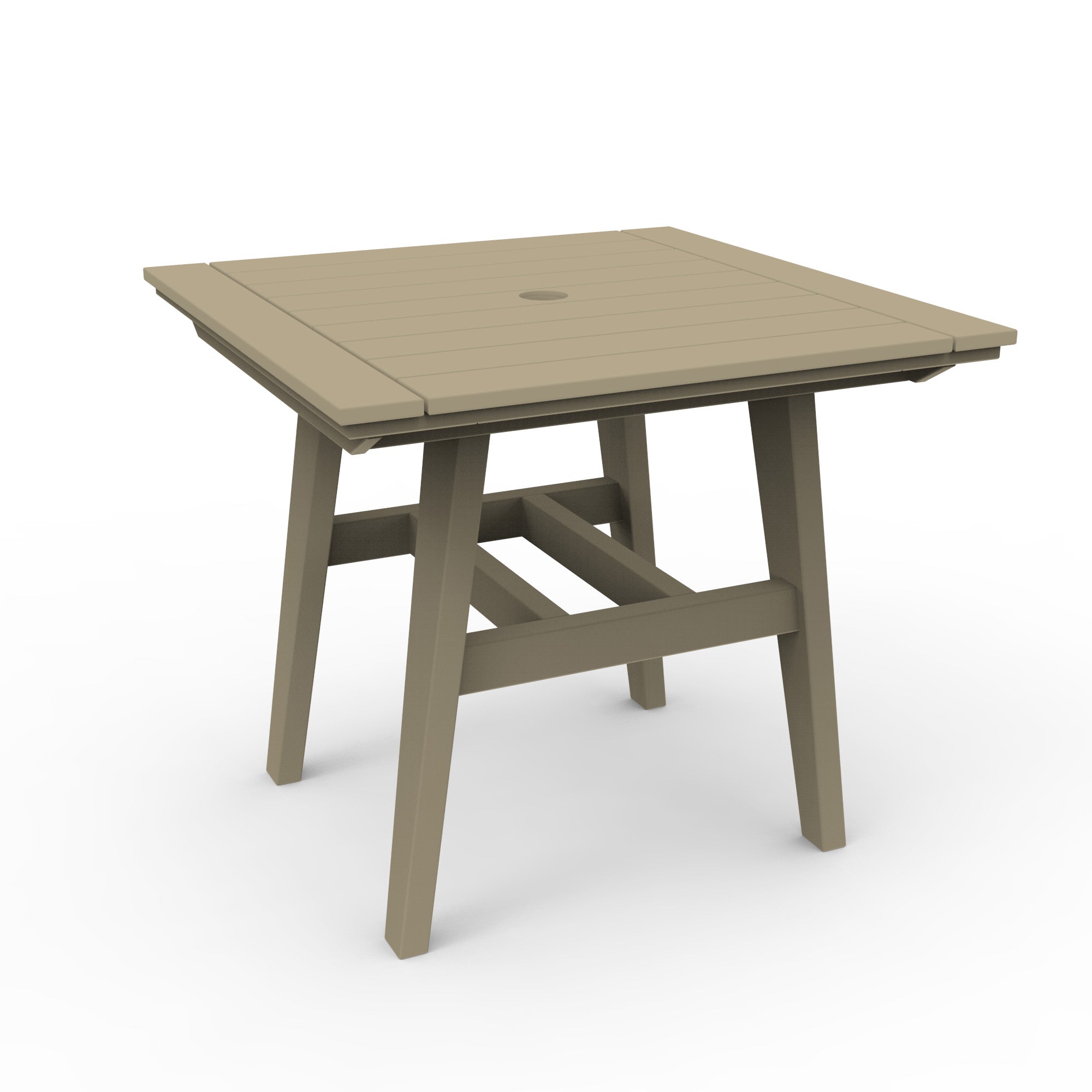 Seaside Casual MAD 33" x 33" Square Dining Table with Umbrella Hole