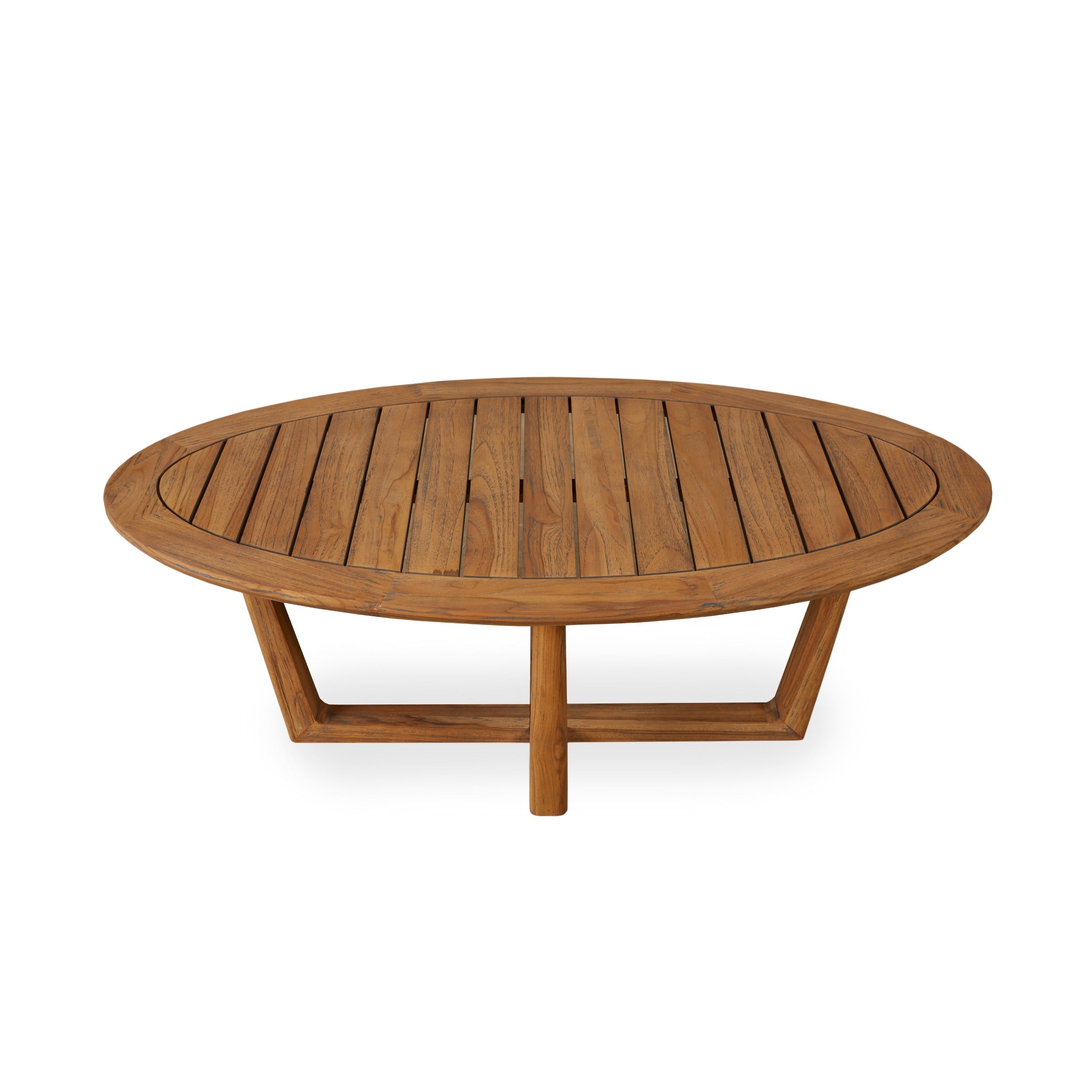 Lloyd Flanders Teak Oval Cocktail Table
