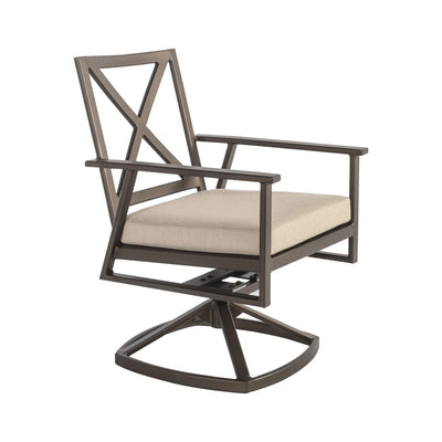 Marin Cushioned Swivel Rocker Dining Arm Chair