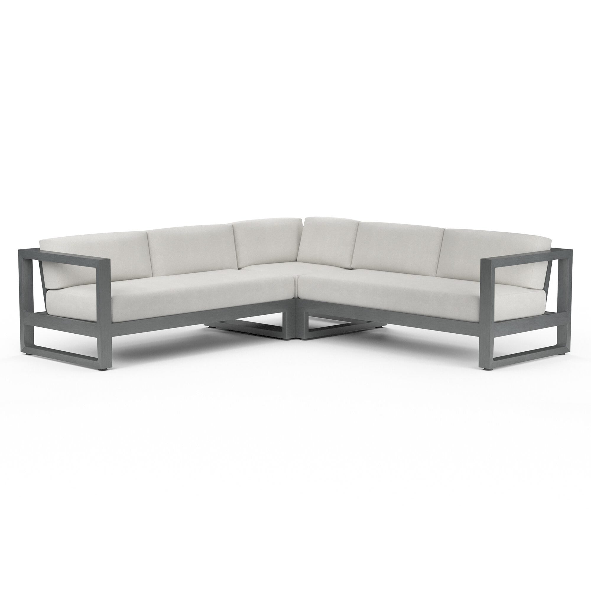 Sunset West Redondo Aluminum Left Arm Facing Loveseat