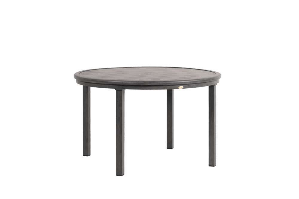 Canbria 48" Round Dining Table with Umbrella Hole - Opal Grey
