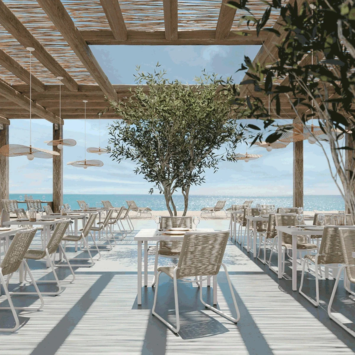 Cabana 36" Square Dining Table with Umbrella Hole