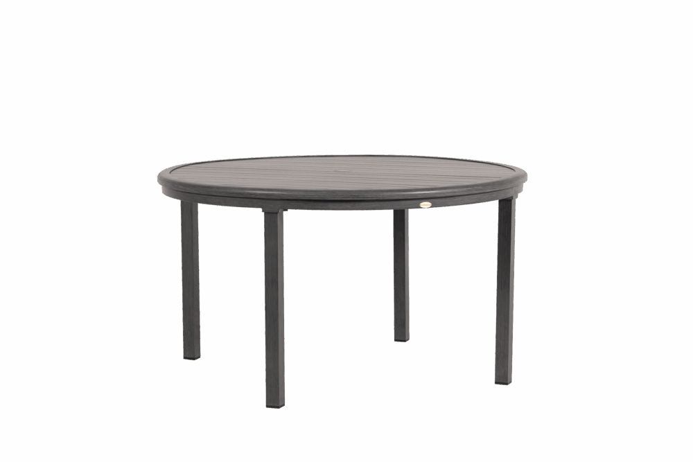 Canbria 54" Round Dining Table with Umbrella Hole - Opal Grey