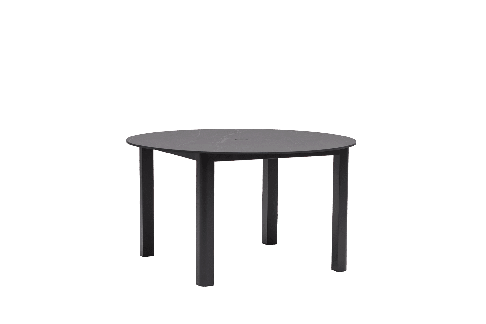 Gemelli Hampshire 54" Round Dining Table with Umbrella Hole - Pietra Grey/Diva Night