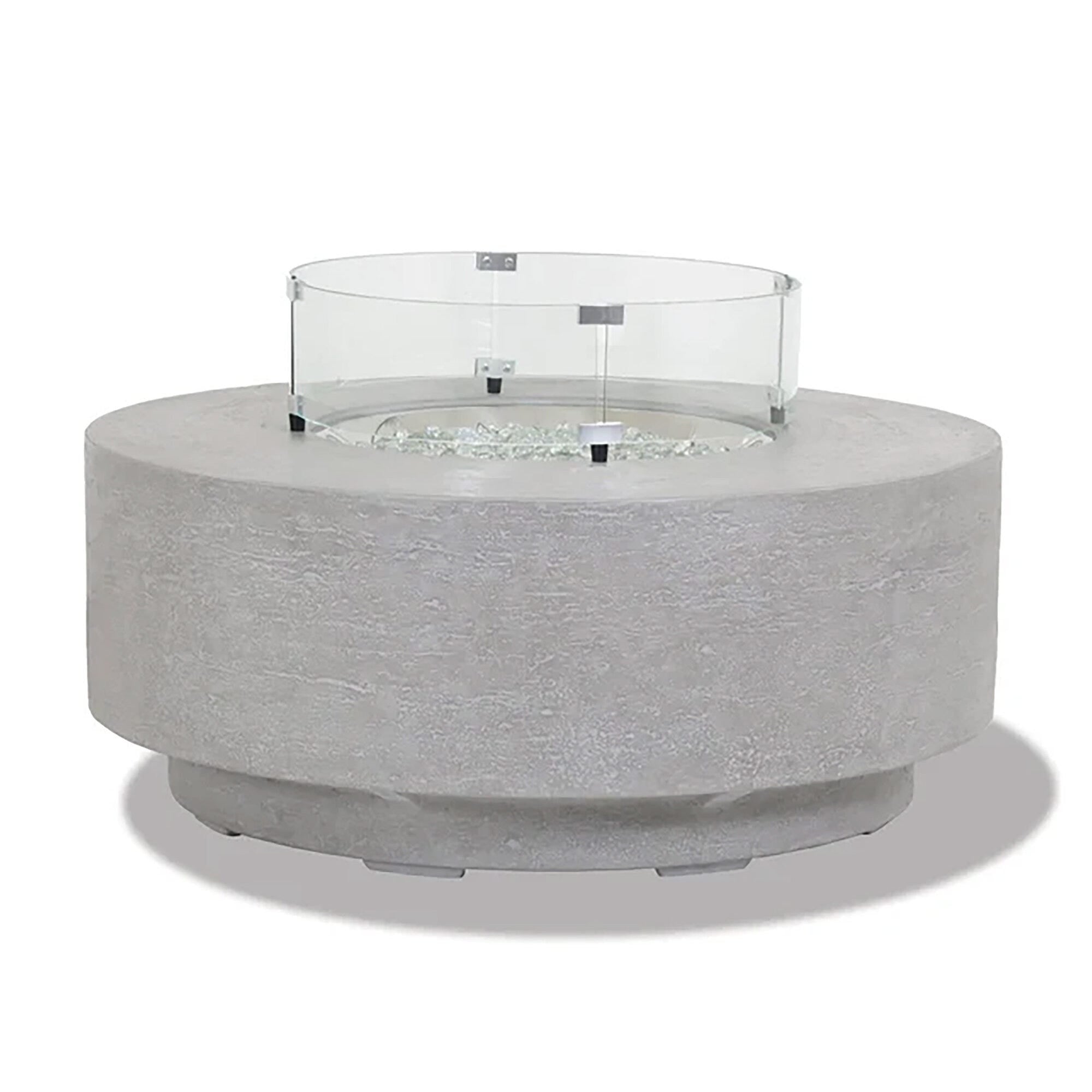 Sunset West Round Fire Table Glass Surround
