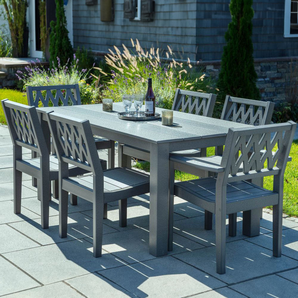 Seaside Casual Greenwich Dining Arm Chair with Diamond Back