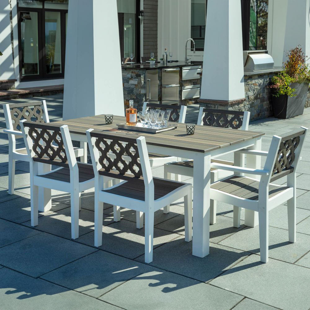 Seaside Casual Greenwich Dining Arm Chair with Provencal Back