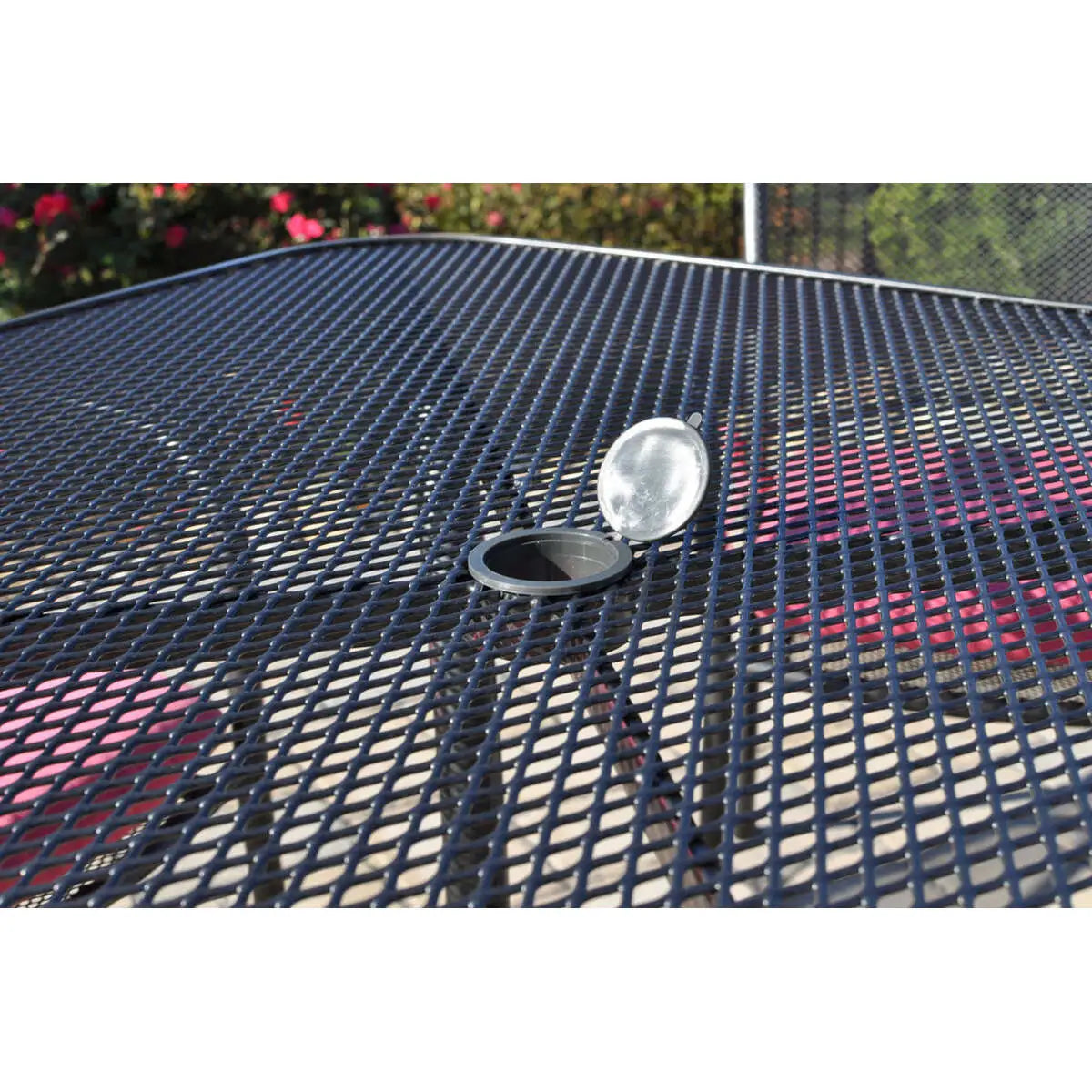 79x40-inch Wrought Iron Mesh Top Table