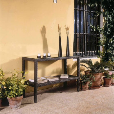 Hospitality Rattan Atlantis 18" x 47" Rectangular Console Table