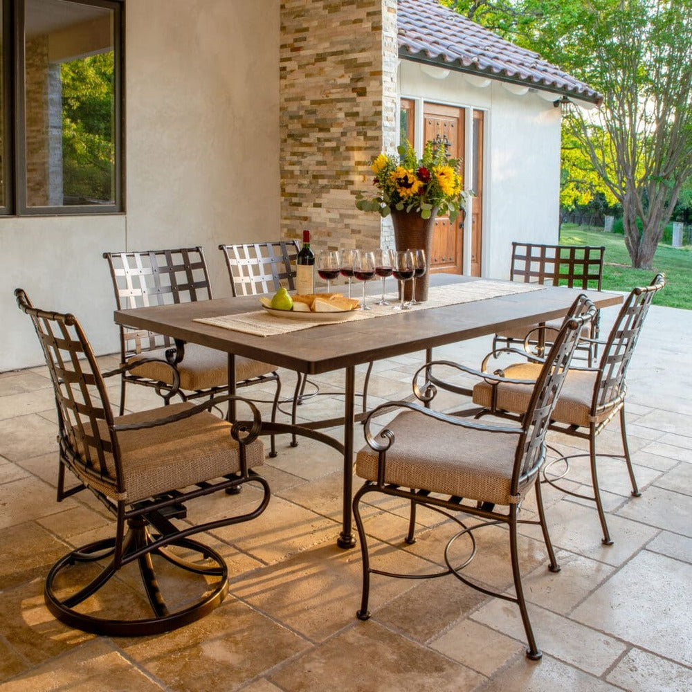 Classico-W Cushioned Swivel Rocker Dining Arm Chair