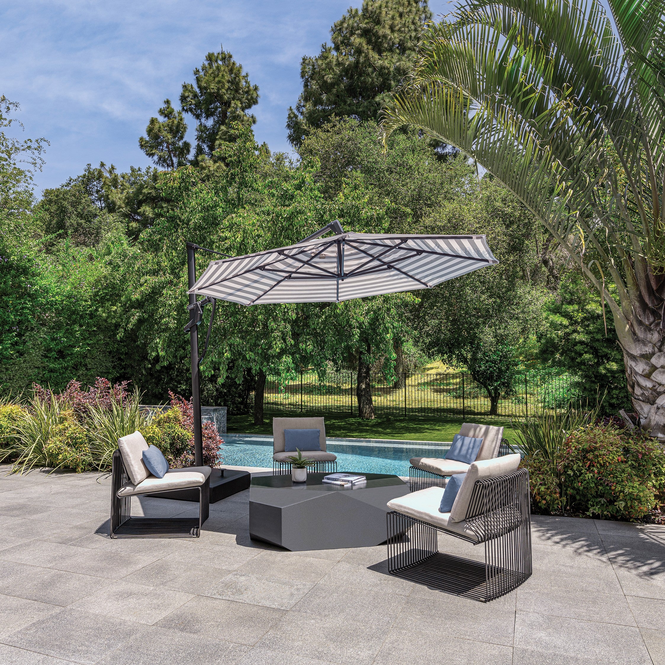 Treasure Garden AKZ PLUS 11' Octagon Aluminum Cantilever Umbrella