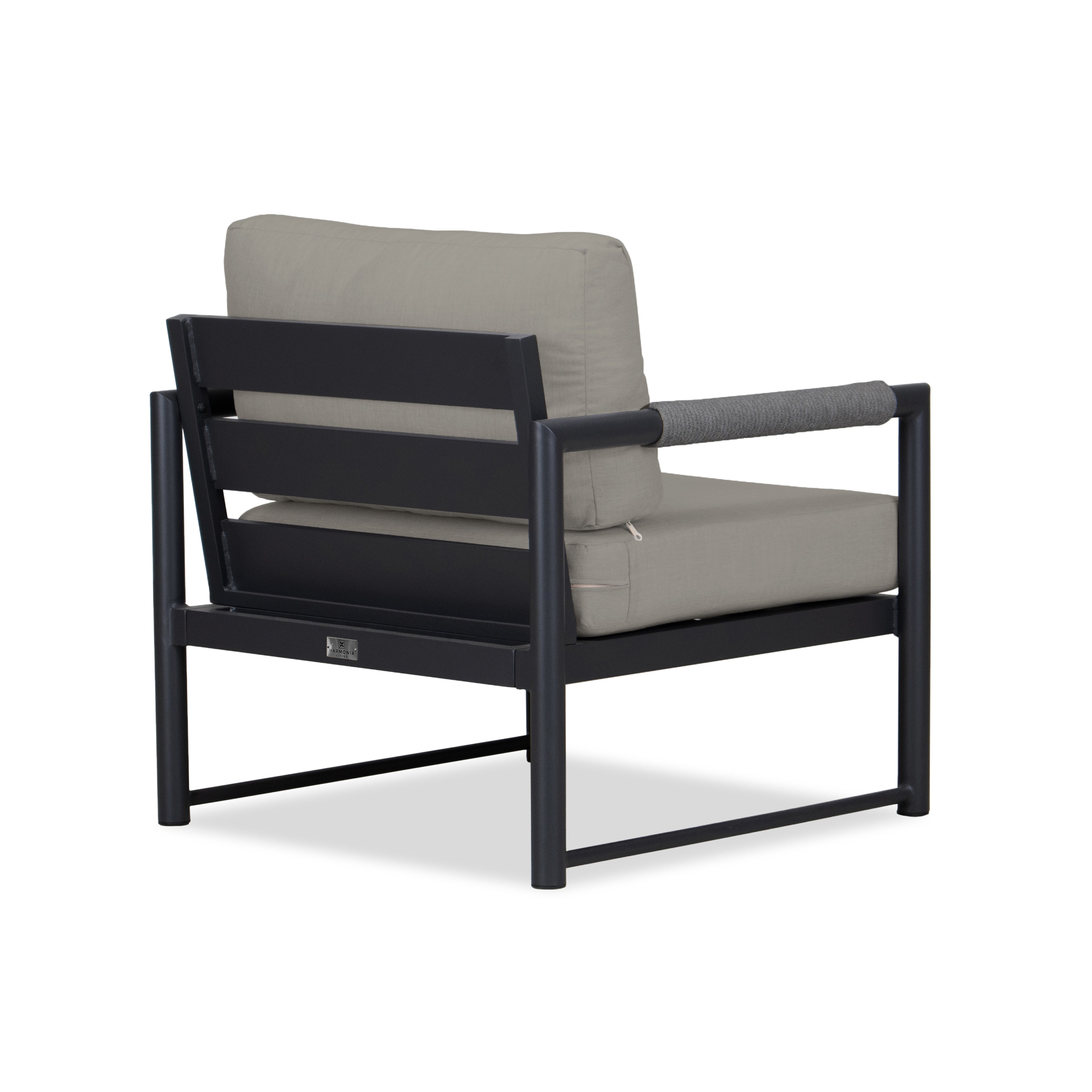 Alto Club Chair#Finish_Black#Fabric_Canvas Charcoal
