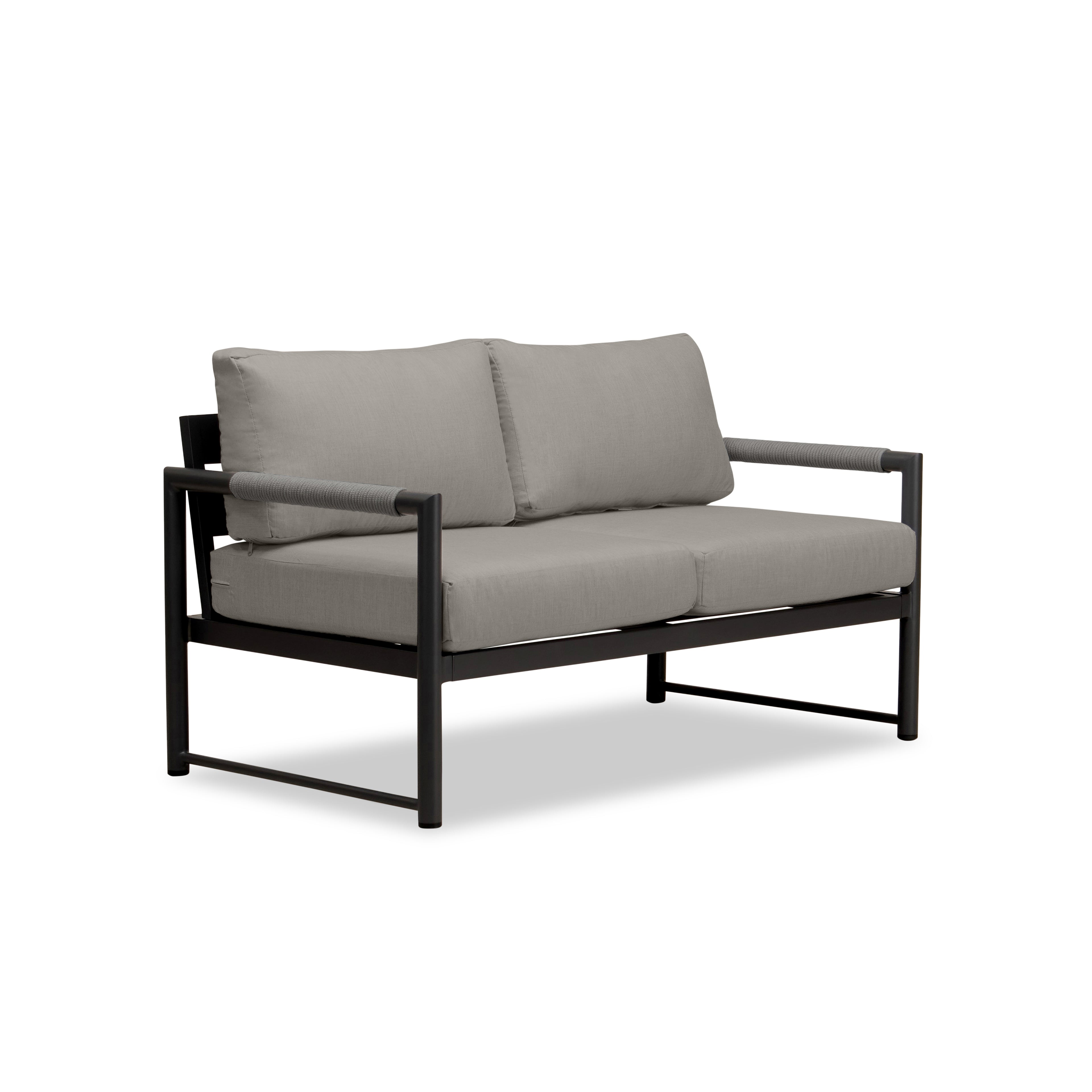 Alto Loveseat#Finish_Black#Fabric_Canvas Charcoal