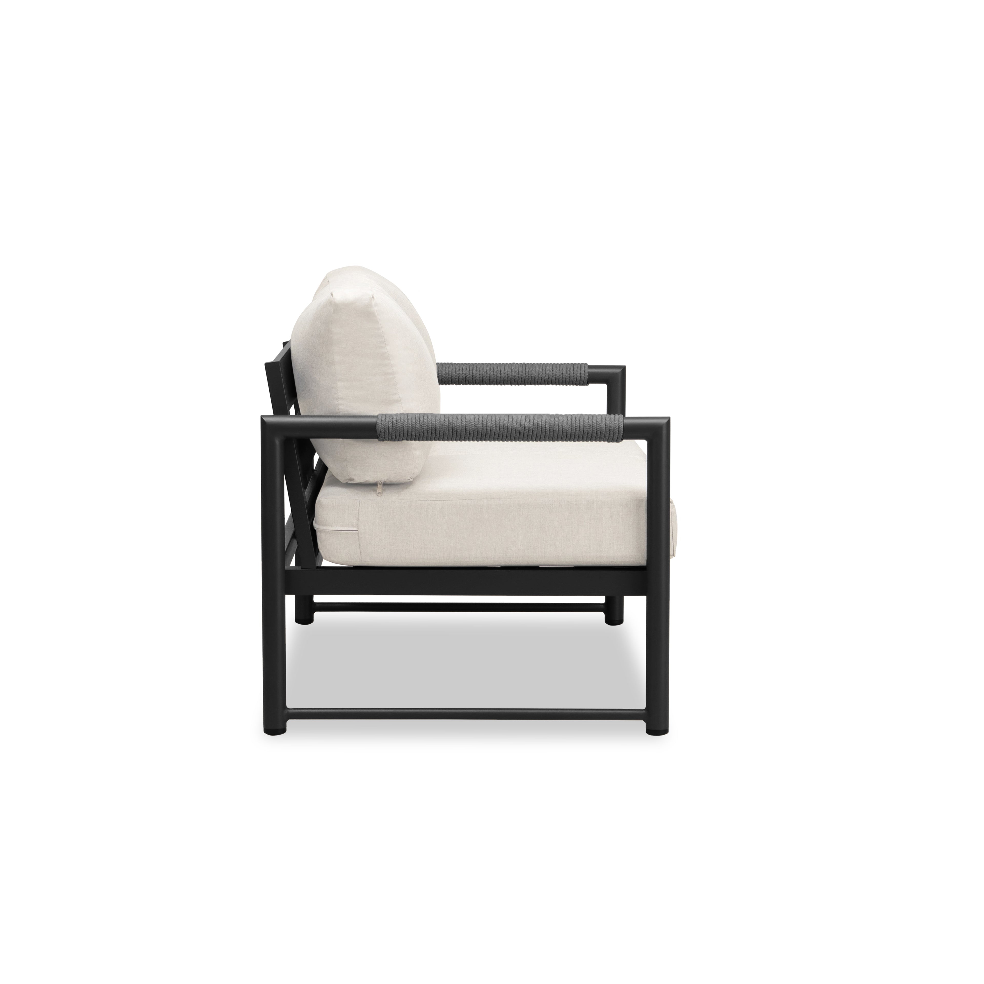 Alto Loveseat#Finish_Black#Fabric_Cast Silver