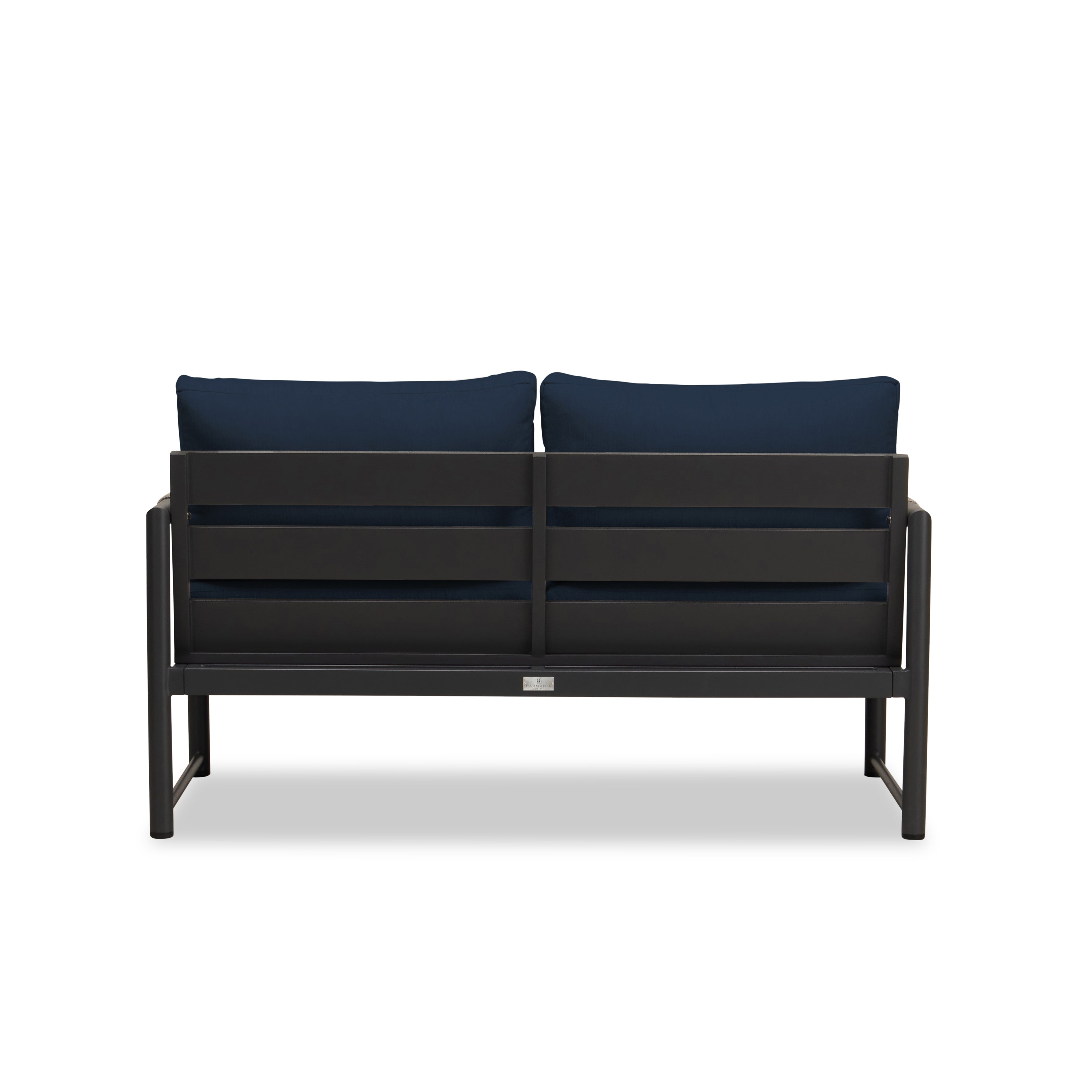Alto Loveseat#Finish_Black#Fabric_Spectrum Indigo
