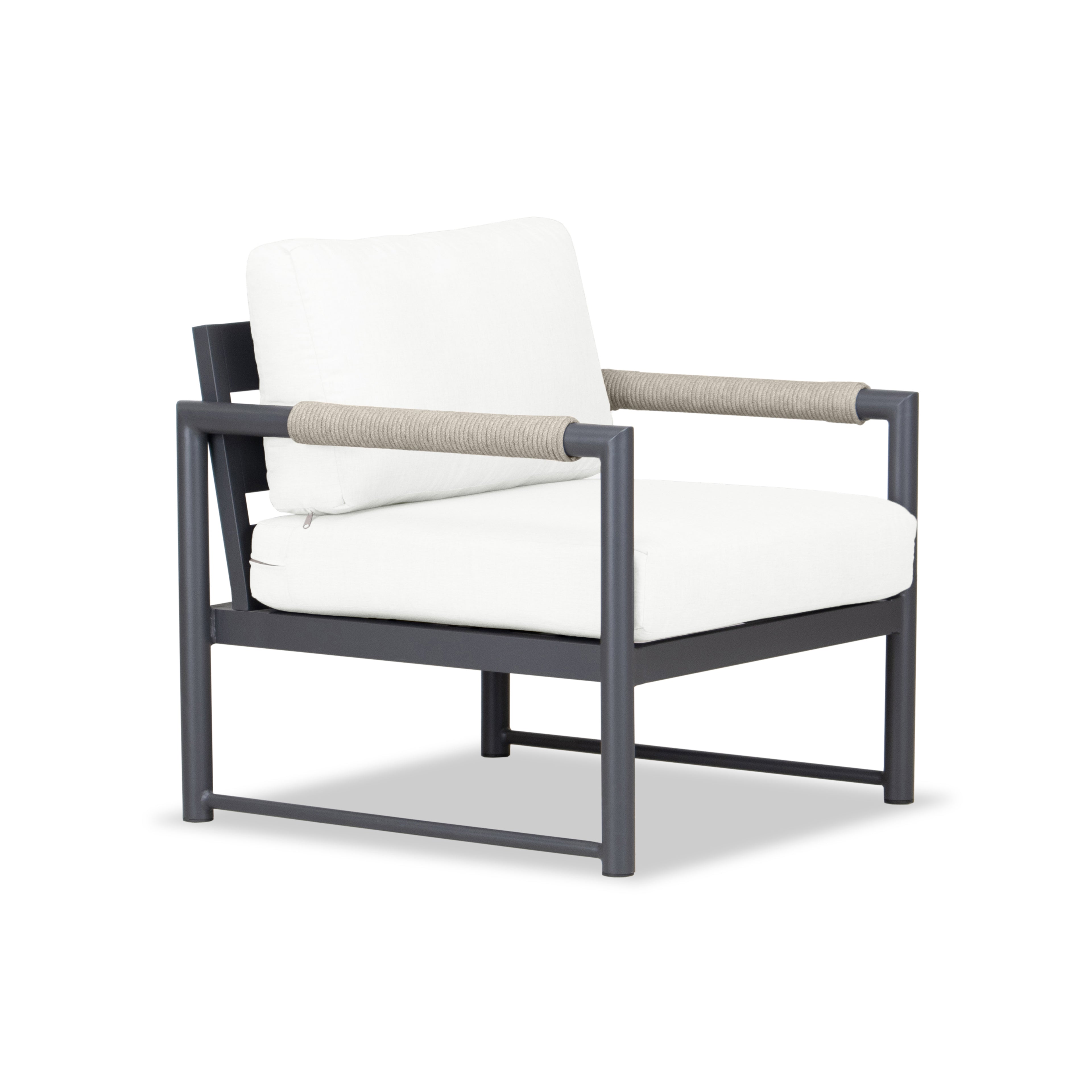 Alto Club Chair#Finish_Slate#Fabric_Canvas Natural