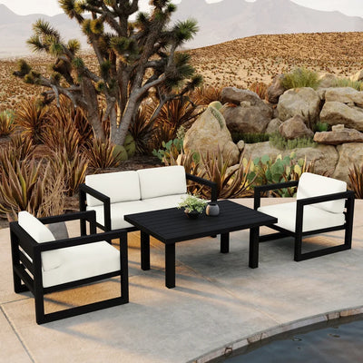 Avion Classic 4 Piece Aluminum Loveseat Set